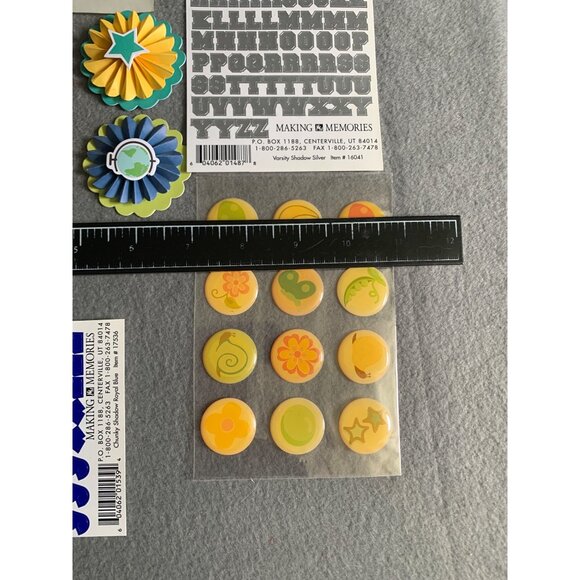 Scrapbooking & Craft Supplies Bundle: Stickers Buttons Templates & Embellishment - Picture 5 of 11